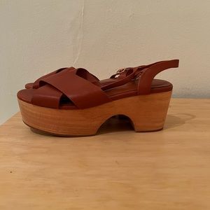 Charlotte Stone Dermot Platform Sandal Sienna Red size 8